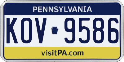 PA license plate KOV9586