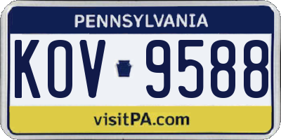 PA license plate KOV9588