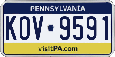 PA license plate KOV9591