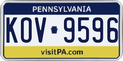 PA license plate KOV9596