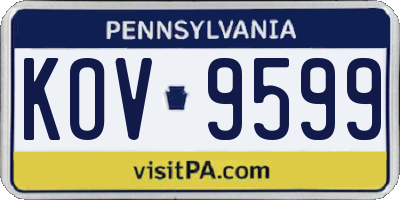 PA license plate KOV9599