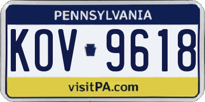 PA license plate KOV9618