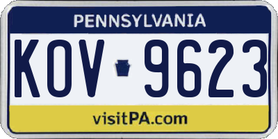 PA license plate KOV9623