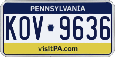 PA license plate KOV9636