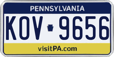 PA license plate KOV9656