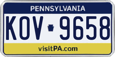 PA license plate KOV9658