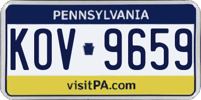 PA license plate KOV9659
