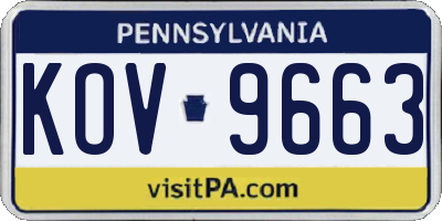 PA license plate KOV9663