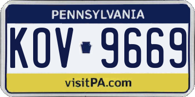 PA license plate KOV9669