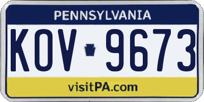 PA license plate KOV9673