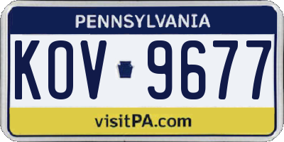 PA license plate KOV9677