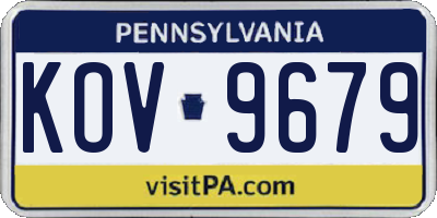 PA license plate KOV9679