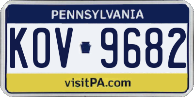 PA license plate KOV9682