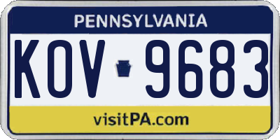 PA license plate KOV9683