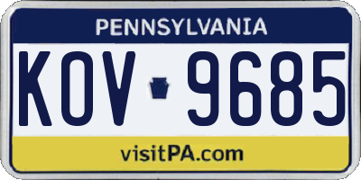 PA license plate KOV9685