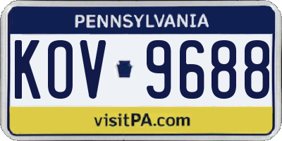 PA license plate KOV9688