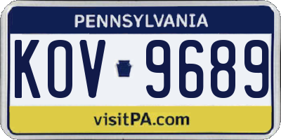 PA license plate KOV9689