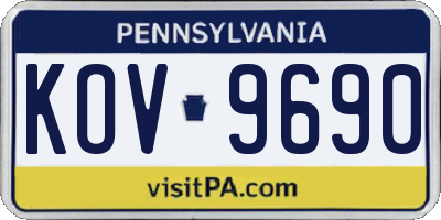 PA license plate KOV9690