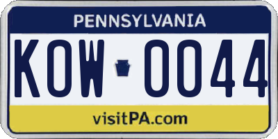 PA license plate KOW0044