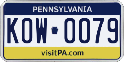 PA license plate KOW0079