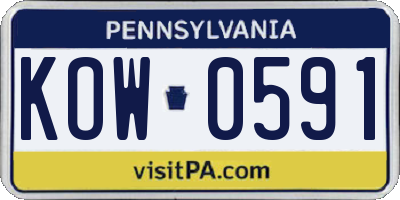 PA license plate KOW0591