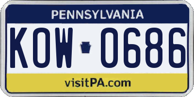 PA license plate KOW0686