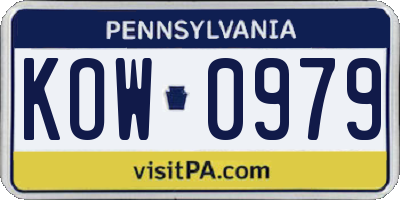 PA license plate KOW0979