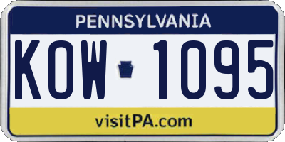 PA license plate KOW1095