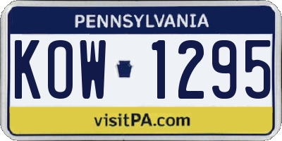 PA license plate KOW1295