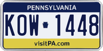 PA license plate KOW1448