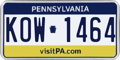 PA license plate KOW1464