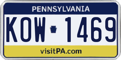 PA license plate KOW1469