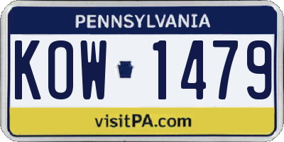 PA license plate KOW1479