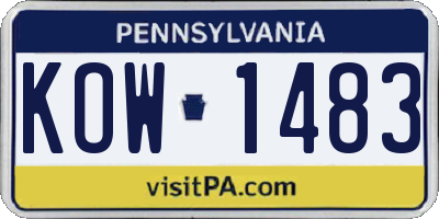 PA license plate KOW1483