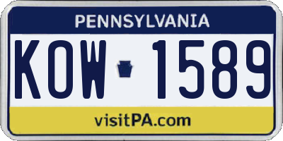 PA license plate KOW1589