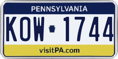 PA license plate KOW1744
