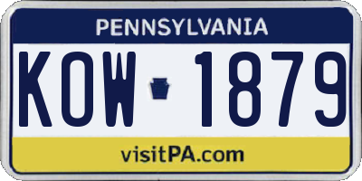 PA license plate KOW1879