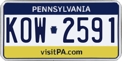 PA license plate KOW2591