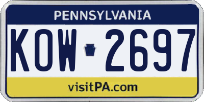 PA license plate KOW2697