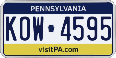 PA license plate KOW4595