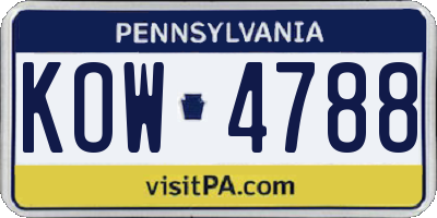 PA license plate KOW4788