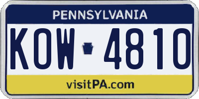 PA license plate KOW4810