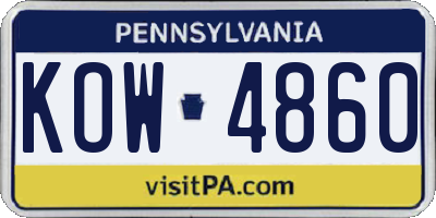 PA license plate KOW4860
