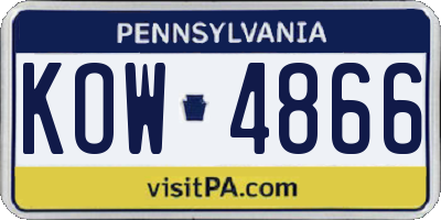 PA license plate KOW4866