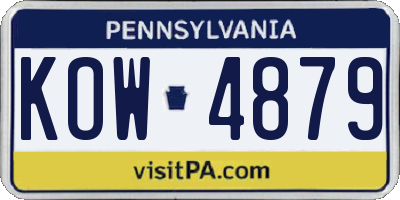 PA license plate KOW4879