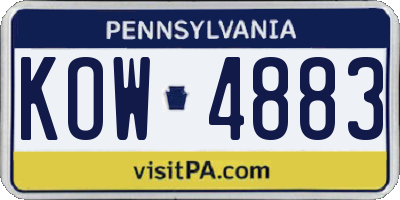 PA license plate KOW4883