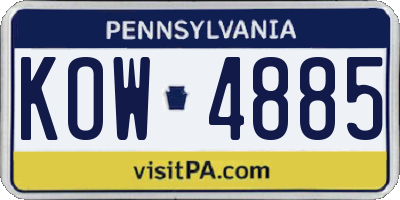 PA license plate KOW4885