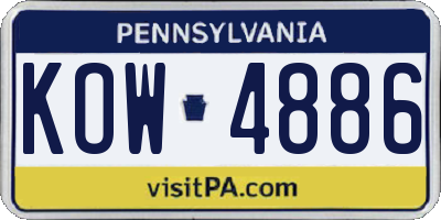 PA license plate KOW4886