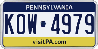 PA license plate KOW4979