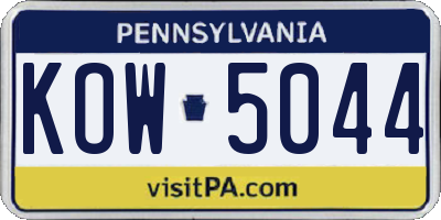 PA license plate KOW5044